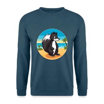 Stinktier-Aquarell-Cartoon-Kawaii-Clipart-Tier - Unisex Pullover - Indigoblau - Vorne