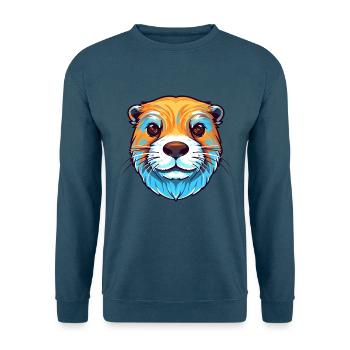 Otter buntes Aquarell Karikatur Kawaii Tier - Unisex Pullover - Indigoblau - Vorne