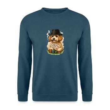 Poker Maltipoo – Royal Flush mit Stil - Unisex Pullover - Indigoblau - Vorne
