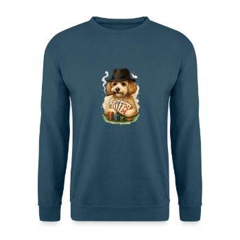 Poker Maltipoo – Royal Flush mit Stil - Unisex Pullover - Indigoblau - Vorne
