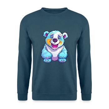 Eisbär Bunte Aquarell-Karikatur Kawaii Anim - Unisex Pullover - Indigoblau - Vorne