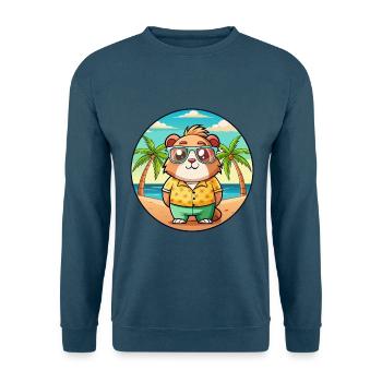 Cochon d’Inde Drôle Dessin Animé Plage Été Lunettes de soleil - Sweat-shirt Unisexe - bleu indigo - Devant