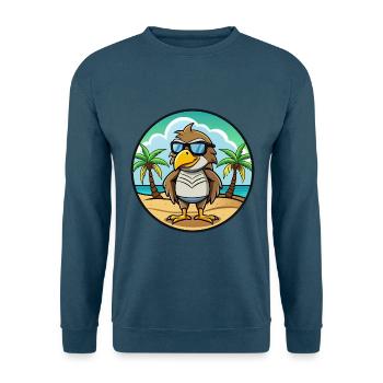Hawk Lustige Cartoon Sommer Strand Sonnenbrille Aufkleber - Unisex Pullover - Indigoblau - Vorne