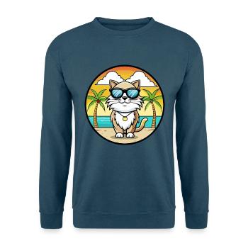 Birma Heilige Katzenrasse Cartoon Sonnenbrille Strand - Unisex Pullover - Indigoblau - Vorne