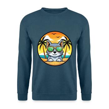 Australische Nebelkatzenrasse Cartoon Sonnenbrille Strand - Unisex Pullover - Indigoblau - Vorne