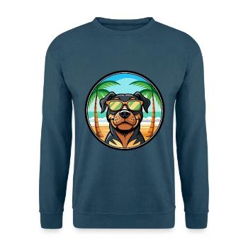 Rottweiler Dog Breed Cartoon Sunglasses Beach - Unisex Sweatshirt - indigo blue - Front