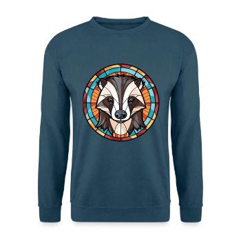 Dachs buntes Aquarell Tier Haustier Illustration - Unisex Pullover - Indigoblau - Vorne