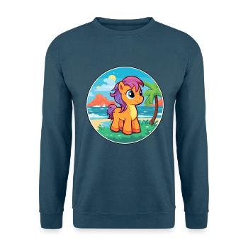 ponny aquarell cartoon kawaii clipart tier - Unisex Pullover - Indigoblau - Vorne