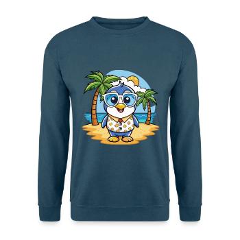 Pinguin Lustige Cartoon Sommer Strand Sonnenbrille - Unisex Pullover - Indigoblau - Vorne