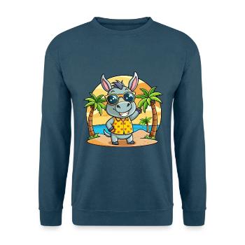 Esel Lustige Cartoon Sommer Strand Sonnenbrille - Unisex Pullover - Indigoblau - Vorne