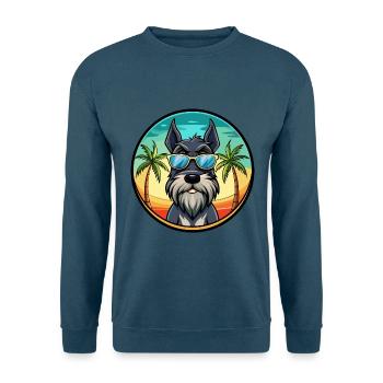 Riesenschnauzer Hunderasse Cartoon Sonnenbrille Strand - Unisex Pullover - Indigoblau - Vorne