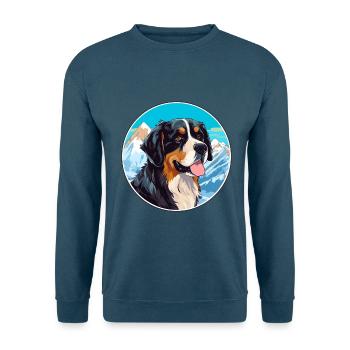 Berger De Beauce Hunderasse Cartoon Kawaii Watercol - Unisex Pullover - Indigoblau - Vorne