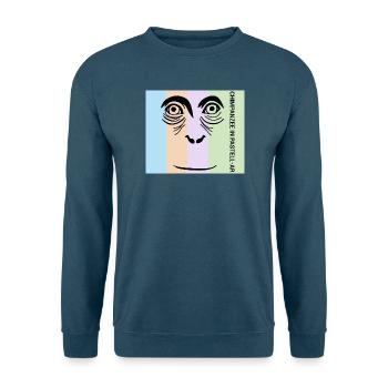 Chimpanzee in Pastell - Der intelligente Primat - Unisex Pullover - Indigoblau - Vorne