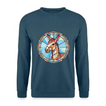 Esel buntes Aquarell Tier Haustier Illustration - Unisex Pullover - Indigoblau - Vorne