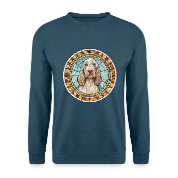 Spinone Italiano Hunderasse Buntglas Bunt - Unisex Pullover - Indigoblau - Vorne
