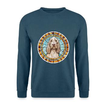 Spinone Italiano Hunderasse Buntglas Bunt - Unisex Pullover - Indigoblau - Vorne