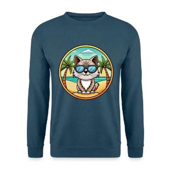 Birma Heilige Katzenrasse Cartoon Sonnenbrille Strand - Unisex Pullover - Indigoblau - Vorne