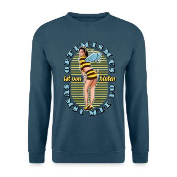 Bienen Sumsi mit Po - Optimismus Geschenk - Unisex Pullover - Indigoblau - Vorne