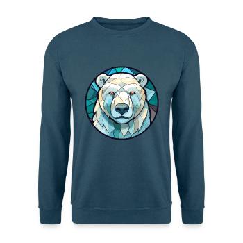 Eisbär Buntglas Bunte Karikatur Kawaii A - Unisex Pullover - Indigoblau - Vorne