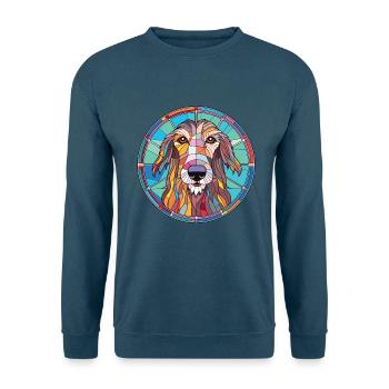 Scottish Deerhound Hunderasse buntes Aquarell - Unisex Pullover - Indigoblau - Vorne