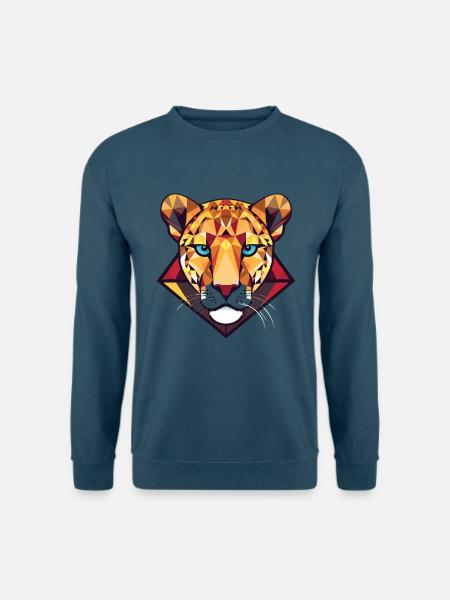 Gepard bunte Aquarell-Tier-Illustration - Unisex Pullover - Indigoblau