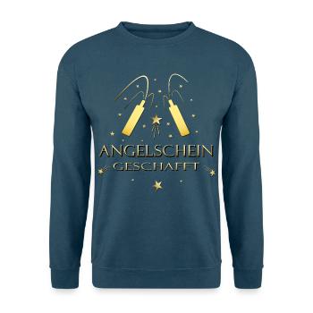 Angelschein Angler Anglerprüfung Angeln - Unisex Pullover - Indigoblau - Vorne