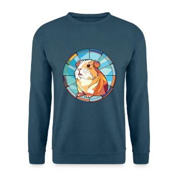 Meerschweinchen, Buntes, Aquarell, Tier, Illustration - Unisex Pullover - Indigoblau - Vorne