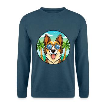 Nordamerikanischer Schäferhund Rasse Cartoon Beach - Unisex Pullover - Indigoblau - Vorne
