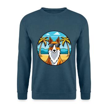 Smooth Collie Hunderasse Cartoon Sonnenbrille Strand - Unisex Pullover - Indigoblau - Vorne