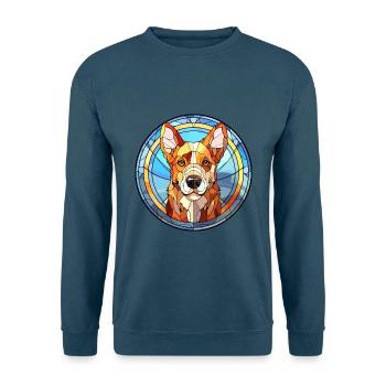 Kyi Leo Hunderasse Buntes Glas Buntes Wassercolo - Unisex Pullover - Indigoblau - Vorne