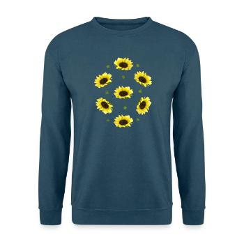 Sonnenblumen - Unisex Pullover - Indigoblau - Vorne