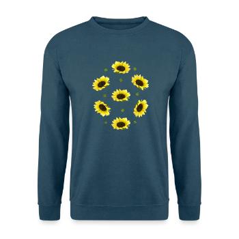 Sonnenblumen - Unisex Pullover - Indigoblau - Vorne