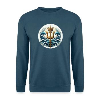 Dreizack Symbol - Unisex Pullover - Indigoblau - Vorne