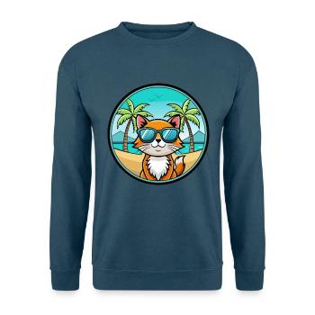 Hantilly Tiffany Katzenrasse Cartoon Sonnenbrille Strand - Unisex Pullover - Indigoblau - Vorne