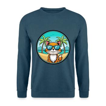 Hantilly Tiffany Cat Breed Cartoon Sunglass Beach - Unisex Sweatshirt - indigo blue - Front