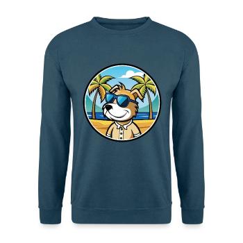 Sporting Lucas Terrier Hunderasse Cartoon Beach - Unisex Pullover - Indigoblau - Vorne