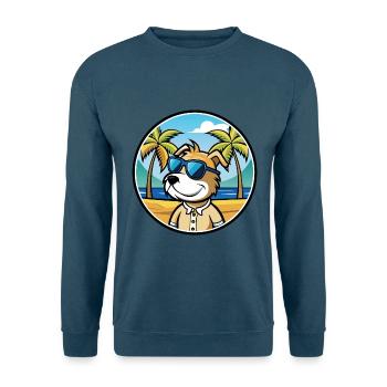 Sporting Lucas Terrier Hunderasse Cartoon Beach - Unisex Pullover - Indigoblau - Vorne