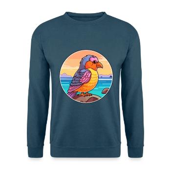 Kuckuck Aquarell Cartoon Kawaii Clipart Tier - Unisex Pullover - Indigoblau - Vorne