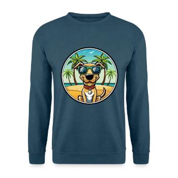 Plott Hound Hund Rasse Cartoon Sonnenbrille Strand - Unisex Pullover - Indigoblau - Vorne