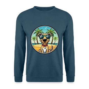 Plott Hound Hund Rasse Cartoon Sonnenbrille Strand - Unisex Pullover - Indigoblau - Vorne