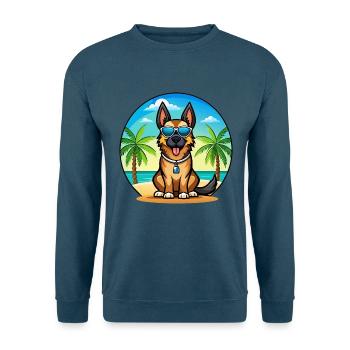 Deutsche Schafpudel Hunderasse Cartoon Sonnenbrille - Unisex Pullover - Indigoblau - Vorne
