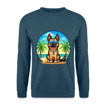 Deutsche Schafpudel Hunderasse Cartoon Sonnenbrille - Unisex Pullover - Indigoblau - Vorne