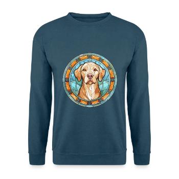 Akbash Hunderasse Buntes Aquarell - Unisex Pullover - Indigoblau - Vorne