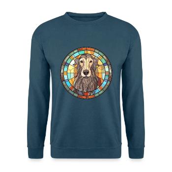 Scottish Deerhound Hunderasse Buntglas Colorfu - Unisex Pullover - Indigoblau - Vorne
