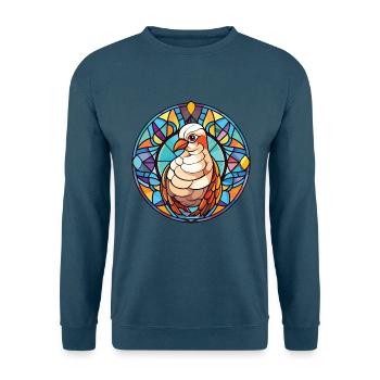 Taube buntes Aquarell Tier Haustier Illustration - Unisex Pullover - Indigoblau - Vorne