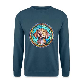 Gascogne Saintongeois Hunderasse Buntglas Farbe - Unisex Pullover - Indigoblau - Vorne