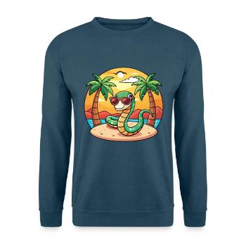Schlange Lustige Cartoon Sommer Strand Sonnenbrille - Unisex Pullover - Indigoblau - Vorne