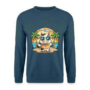Kuh Lustige Cartoon Sommer Strand Sonnenbrille - Unisex Pullover - Indigoblau - Vorne