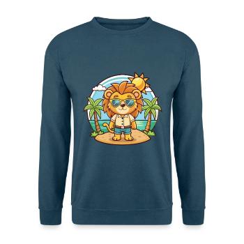 Lunettes de soleil de plage d’été Lion Funny Cartoon - Sweat-shirt Unisexe - bleu indigo - Devant
