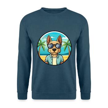 Thai Ridgeback Dog Breed Cartoon Sunglasses Beach - Unisex Sweatshirt - indigo blue - Front